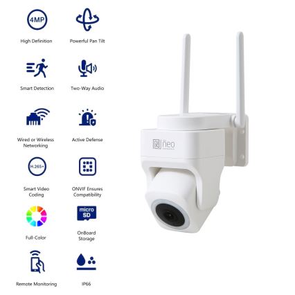 Immax NEO 07793L - Smart outdoor camera with sensor CUBE 4MP 5V IP65 Wi-Fi Tuya