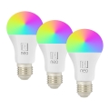 Immax NEO 07794CDO - Set of 3 Dimmable LED RGB+CCT Bulbs E27/14W/230V 2700K-6500K Tuya Wi-Fi + remote control