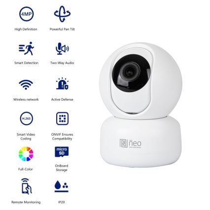 Immax NEO 07795L - Smart indoor camera with sensor 4MP 5V Wi-Fi Tuya