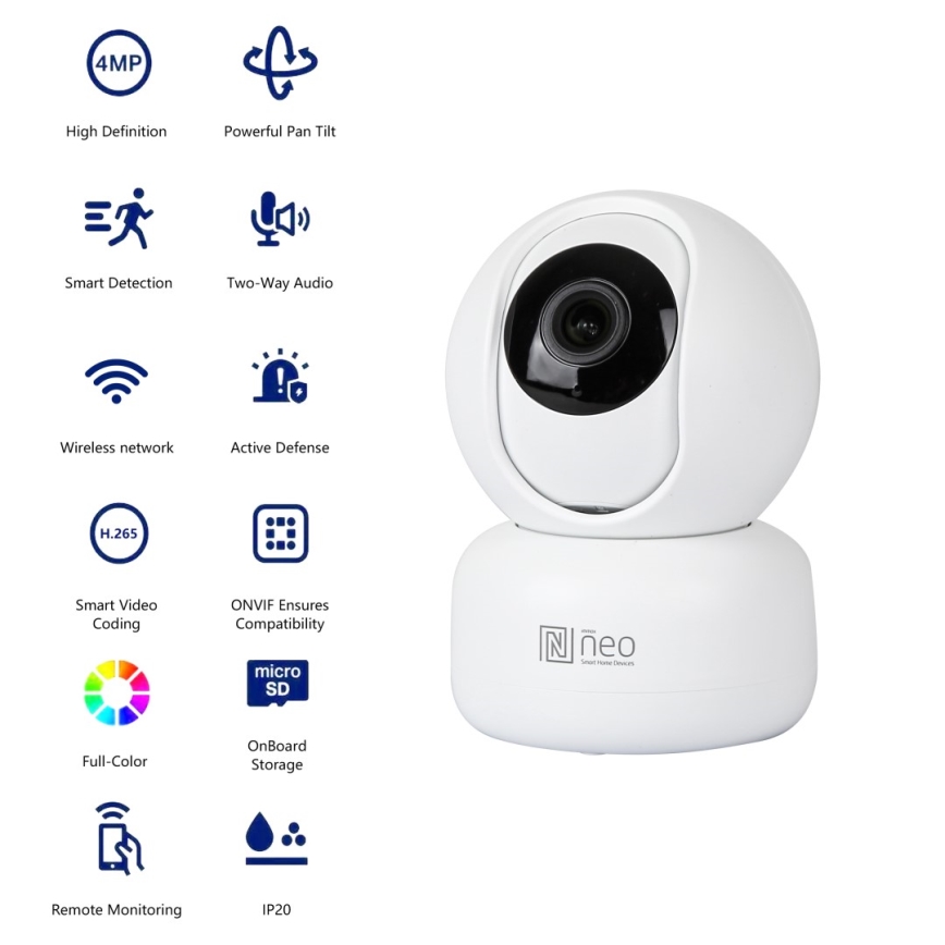 Immax NEO 07795L - Smart indoor camera with sensor 4MP 5V Wi-Fi Tuya