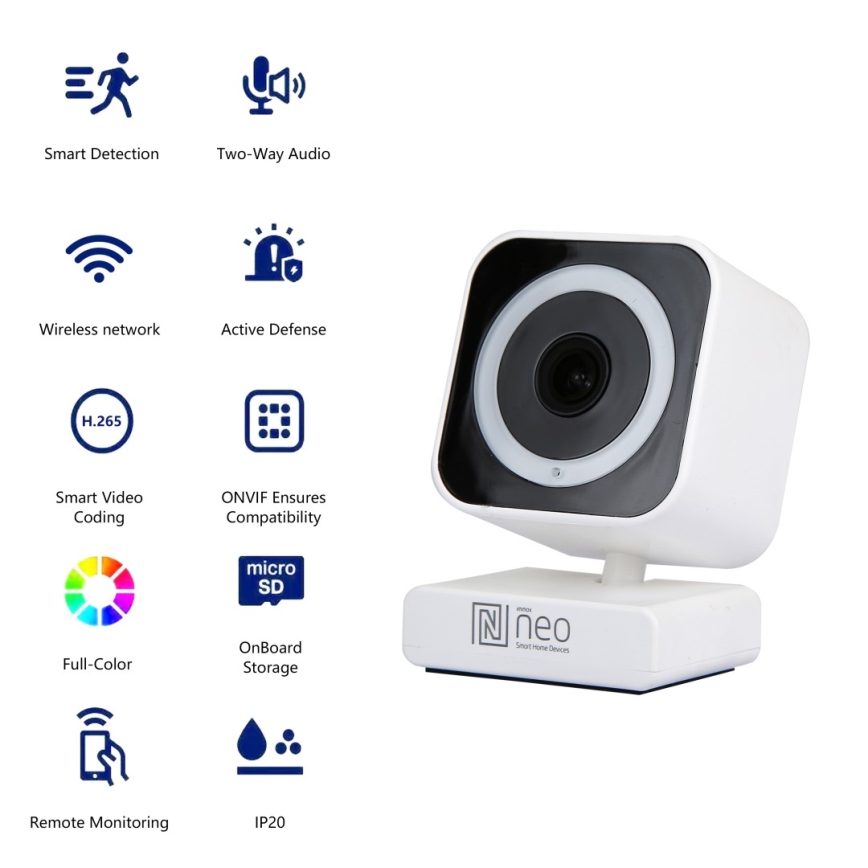 Immax NEO 07796L-Smart indoor camera with sensor LITTLE CUBE 3MP 5V Wi-Fi Tuya