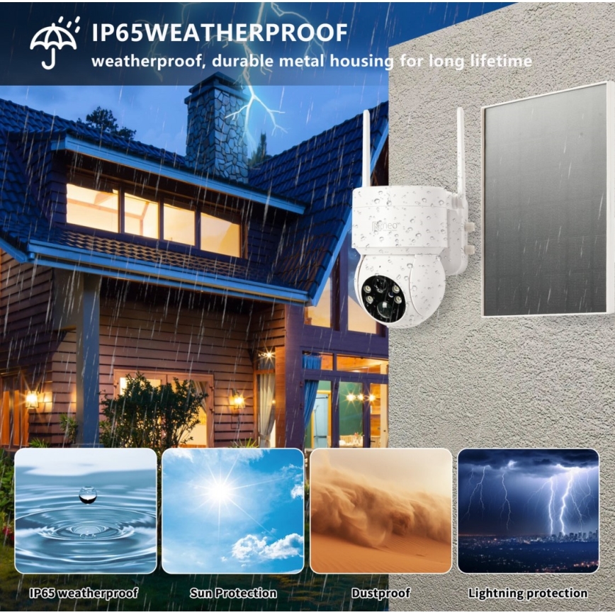 Immax NEO 07803L - Smart outdoor solar camera with sensor SENTRY 6000 mAh Wi-Fi Tuya IP65