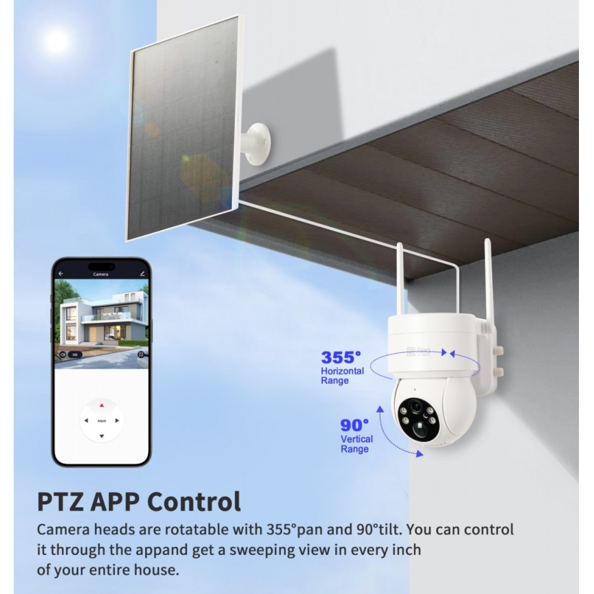 Immax NEO 07803L - Smart outdoor solar camera with sensor SENTRY 6000 mAh Wi-Fi Tuya IP65
