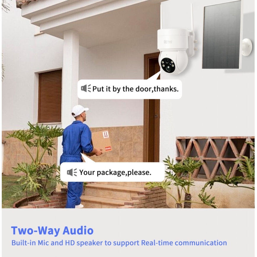 Immax NEO 07803L - Smart outdoor solar camera with sensor SENTRY 6000 mAh Wi-Fi Tuya IP65