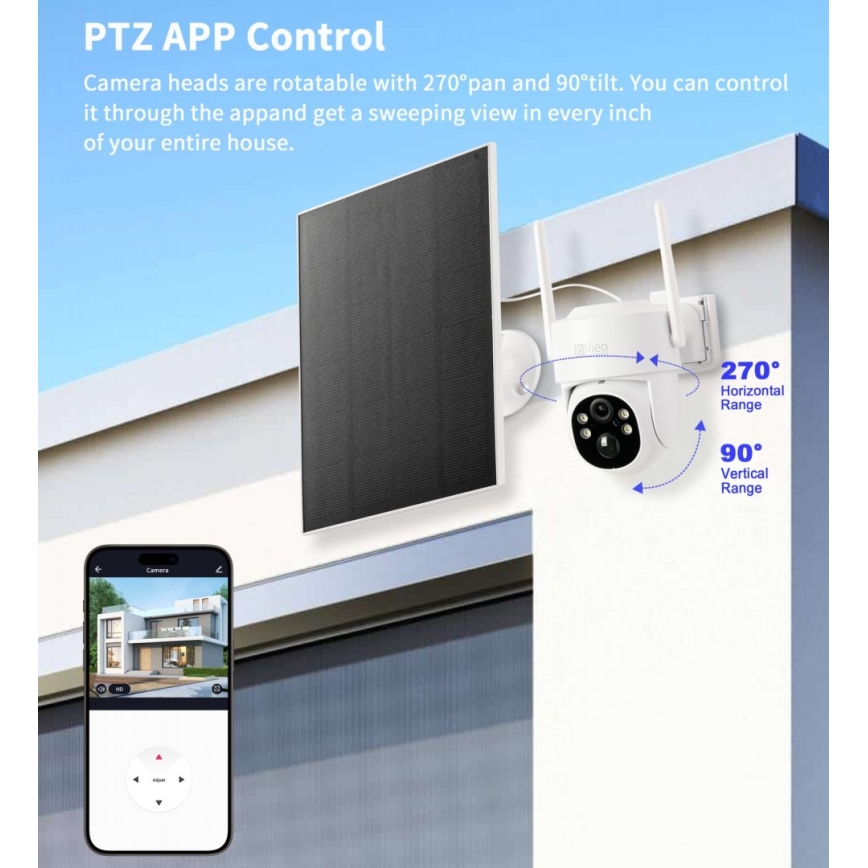 Immax NEO 07804L - Smart outdoor solar camera with 9000 mAh sensor IP65