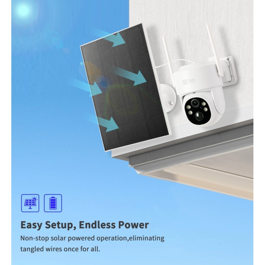 Immax NEO 07804L - Smart outdoor solar camera with sensor 9000 mAh Wi-Fi Tuya IP65
