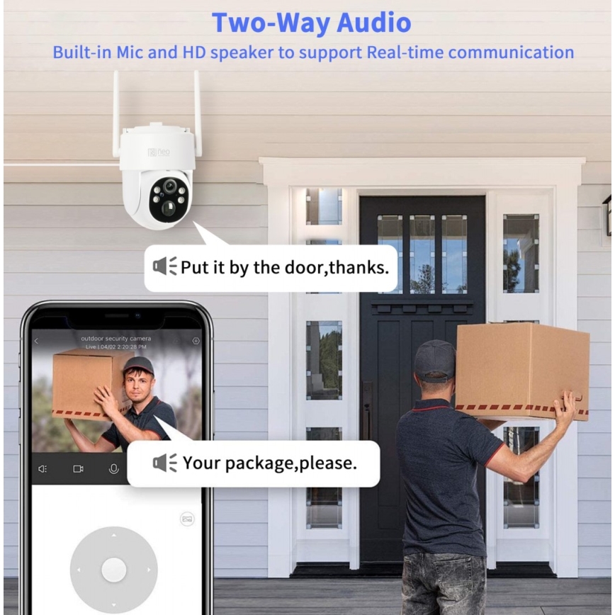 Immax NEO 07804L - Smart outdoor solar camera with sensor 9000 mAh Wi-Fi Tuya IP65