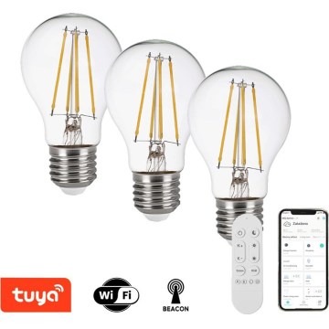 Immax NEO 07806CDO - Pack of 3 LED CCT Dimmable Bulbs E27/3W/230V Tuya Wi-Fi + Remote Control