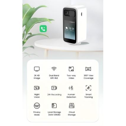 Immax NEO 07814L - Smart indoor camera with high-resolution 4 MP sensor, 5V power supply and Wi-Fi