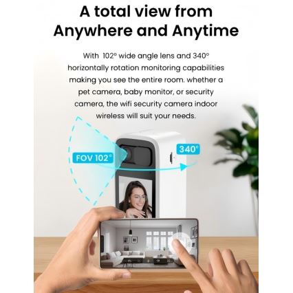 Immax NEO 07814L - Smart indoor camera with high-resolution 4 MP sensor, 5V power supply and Wi-Fi