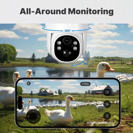 Immax NEO 07820L - Smart Outdoor Solar Camera with Sensor, 6000 mAh Battery, IP65