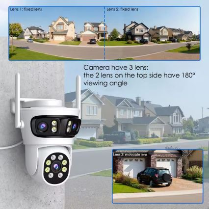 Immax NEO 07823L - Smart outdoor camera with three 2MP sensors, 5V power, Wi-Fi