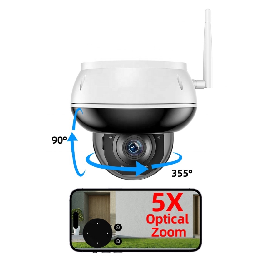 Immax NEO 07825L - Smart outdoor camera with DOME sensor, 5MP, 230V, IP66, TUYA, Wi-Fi