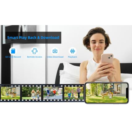 Immax NEO 07825L - Smart outdoor camera with DOME sensor, 5MP, 230V, IP66, TUYA, Wi-Fi
