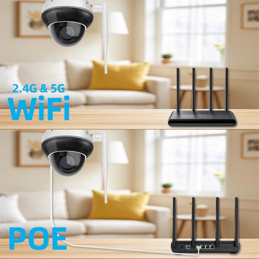 Immax NEO 07825L - Smart outdoor camera with DOME sensor, 5MP, 230V, IP66, TUYA, Wi-Fi