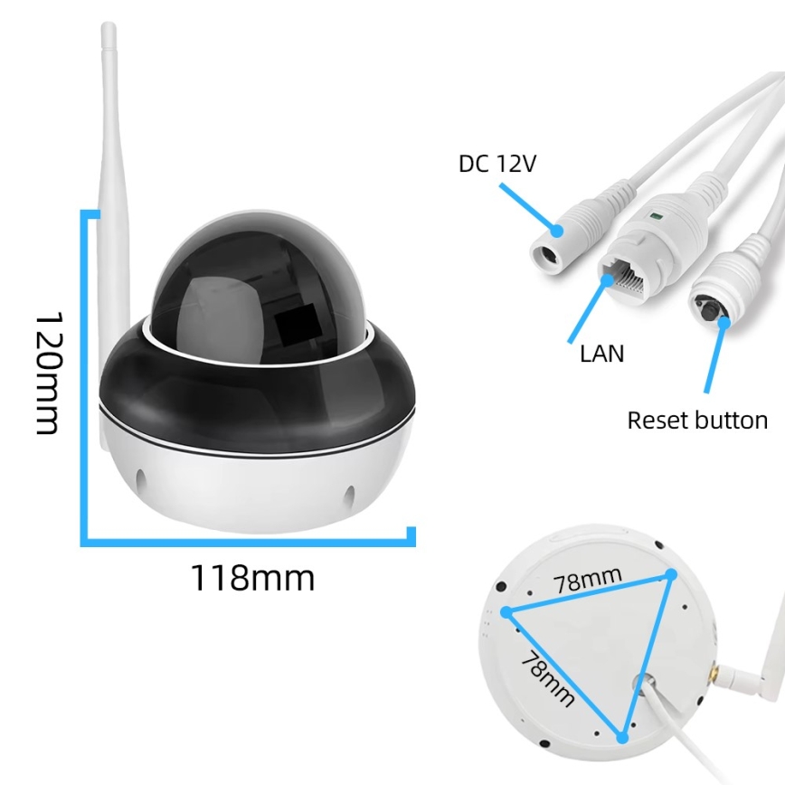 Immax NEO 07825L - Smart outdoor camera with DOME sensor, 5MP, 230V, IP66, TUYA, Wi-Fi