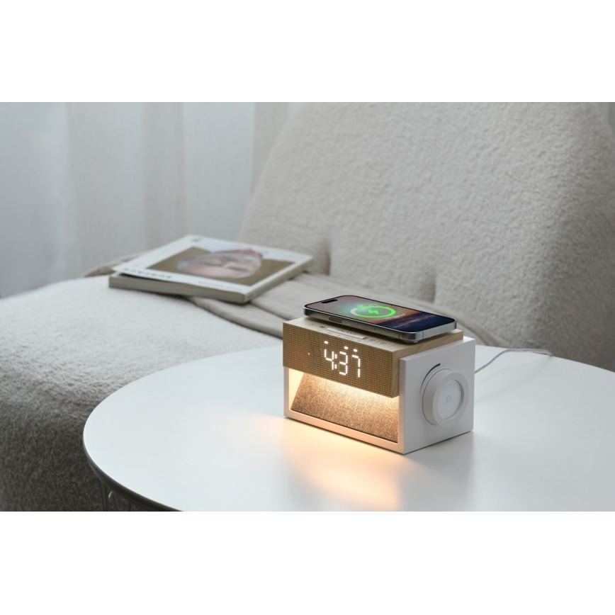 Immax NEO 09114L - LED Desk Lamp with Alarm Clock and Charging CALM LED/1,2W/5V
