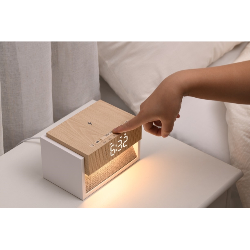 Immax NEO 09114L - LED Desk Lamp with Alarm Clock and Charging CALM LED/1,2W/5V