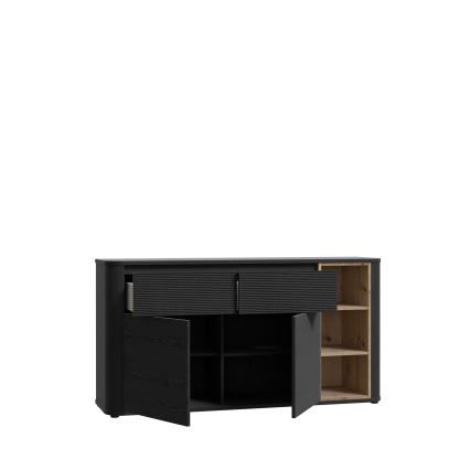 INAR Chest of Drawers, Black/Oak