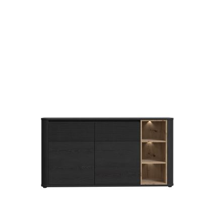 INAR Chest of Drawers, Black/Oak