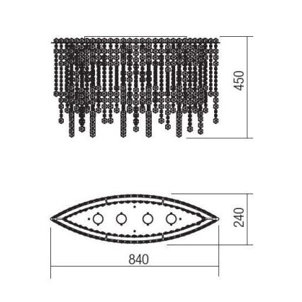 Incanti ITV CLOV4 10 60 - Surface-mounted crystal chandelier TREVI 4xGU10/50W/230V