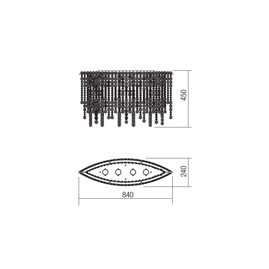 Incanti ITV CLOV4 10 60 - Surface-mounted crystal chandelier TREVI 4xGU10/50W/230V