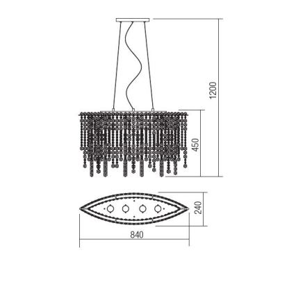 Incanti ITV POV4 10 60 - Crystal chandelier on a string TREVI 4xGU10/50W/230V