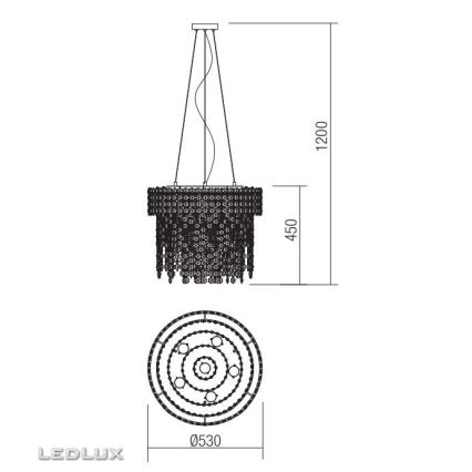 Incanti ITV PR6 10 60 - Crystal chandelier on a string TREVI 6xGU10/50W/230V
