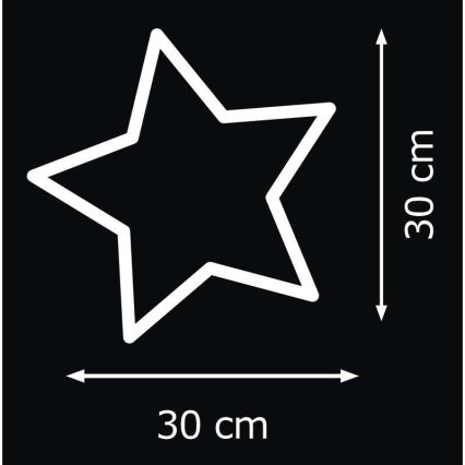 Indoor Christmas decoration IP20 STAR 30xLED/3W/4,5V