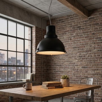 INDUSTRY LED pendant light on cable 1xE27/60W/230V black