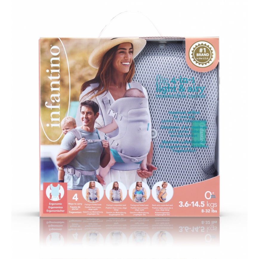 Infantino - Baby carrier FLIP 4in1 light grey