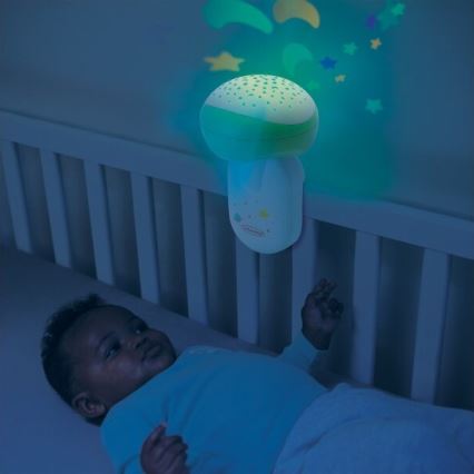 Infantino - Baby crib mobile with melody 3in1 3xAA green