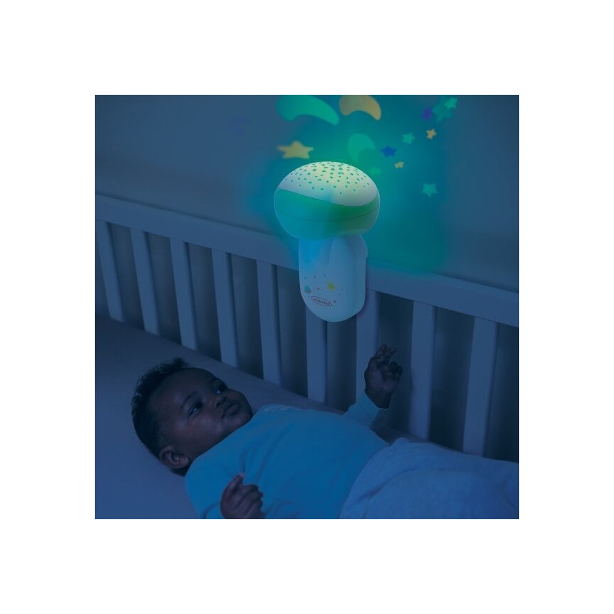 Infantino - Baby crib mobile with melody 3in1 3xAA green