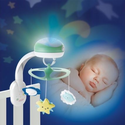 Infantino - Baby crib mobile with melody 3in1 3xAA green