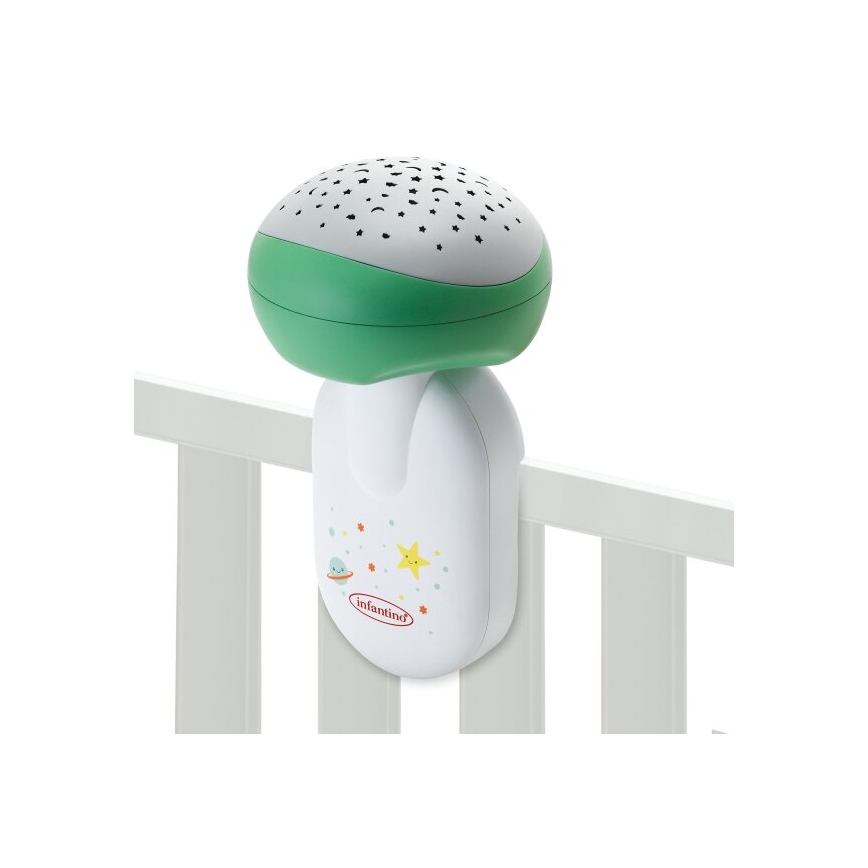 Infantino - Baby crib mobile with melody 3in1 3xAA green