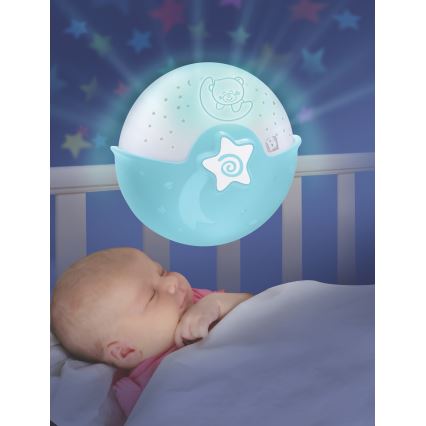 Infantino - Children's small lamp with a projector 3xAA blue