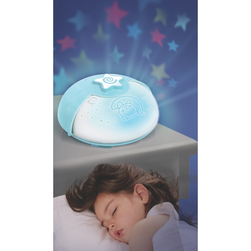 Infantino - Children's small lamp with a projector 3xAA blue