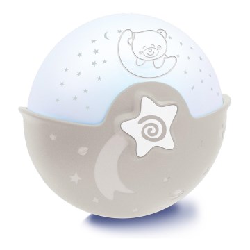 Infantino - Children's small lamp with a projector 3xAA grey