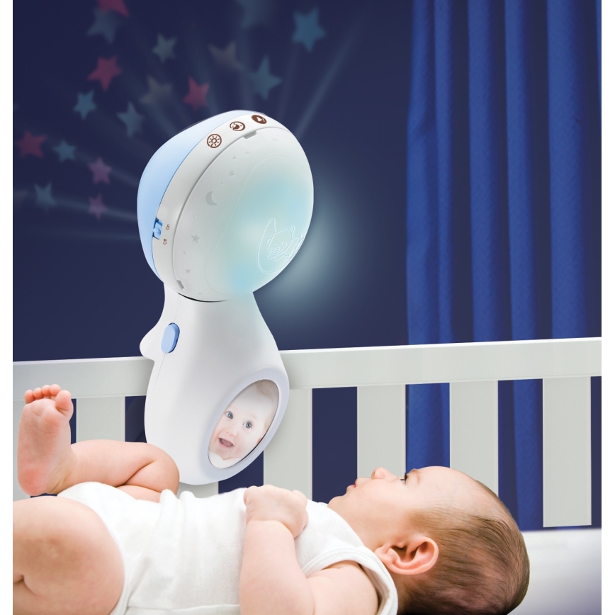 Infantino - Crib mobile with melody 3in1 3xAAA blue