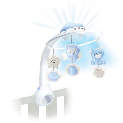 Infantino - Crib mobile with melody 3in1 3xAAA blue