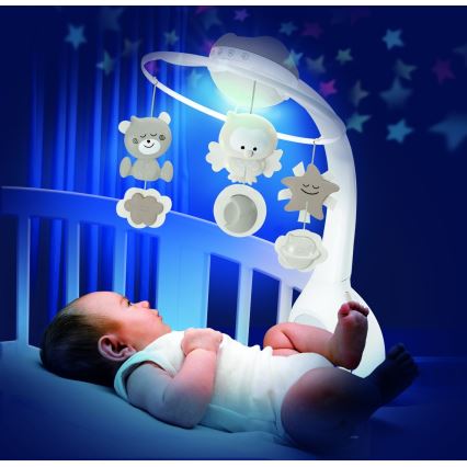Infantino - Crib mobile with melody 3in1 3xAAA brown