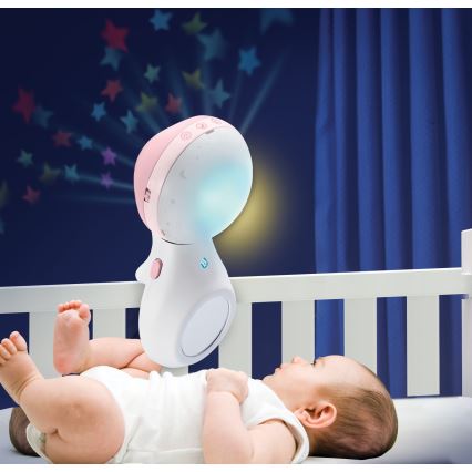 Infantino - Crib mobile with melody 3in1 3xAAA pink
