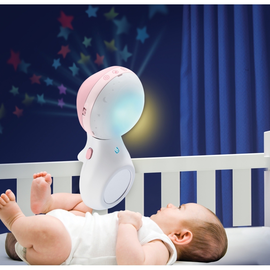 Infantino - Crib mobile with melody 3in1 3xAAA pink