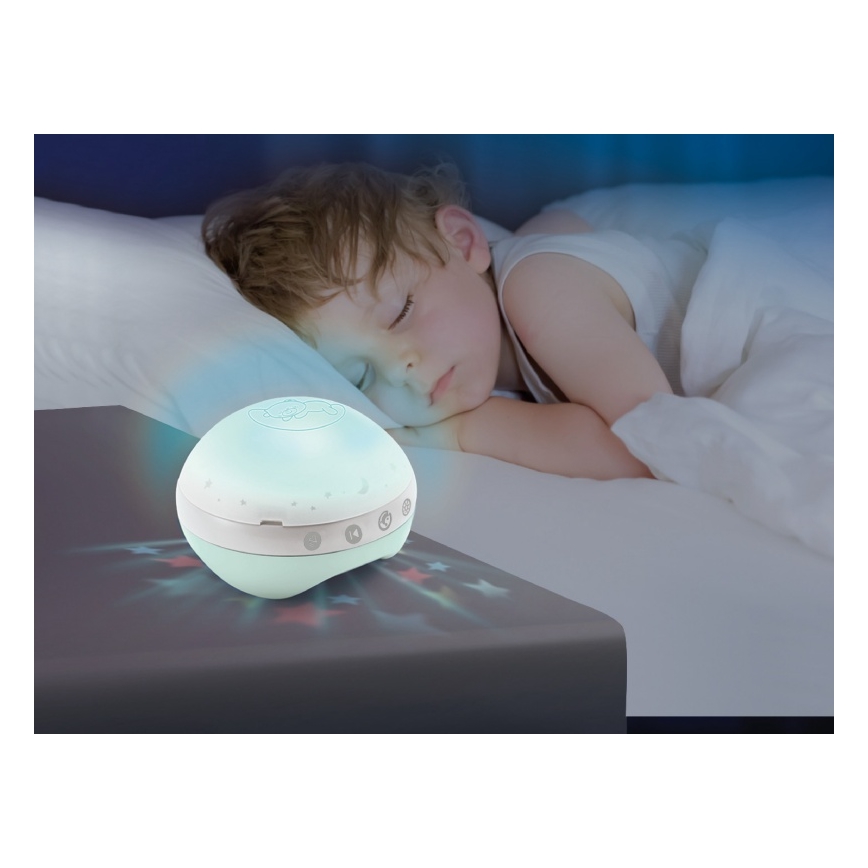 Infantino - Crib mobile with melody and projector 3in1 3xAAA green