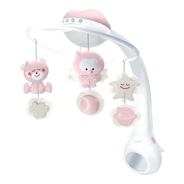 Infantino - Crib mobile with melody and projector 3in1 3xAAA pink