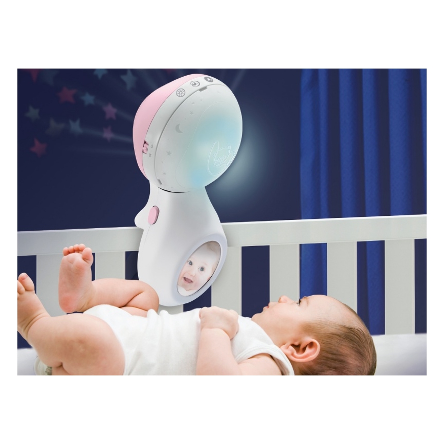 Infantino - Crib mobile with melody and projector 3in1 3xAAA pink
