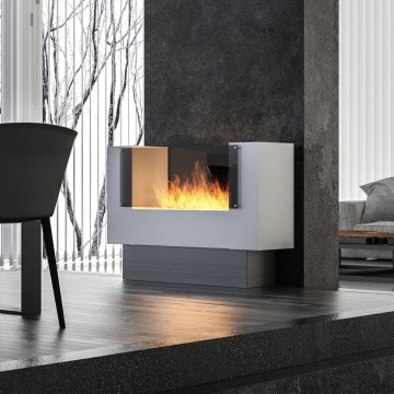InFire - BIO fireplace 110x75 cm 3kW bifacial