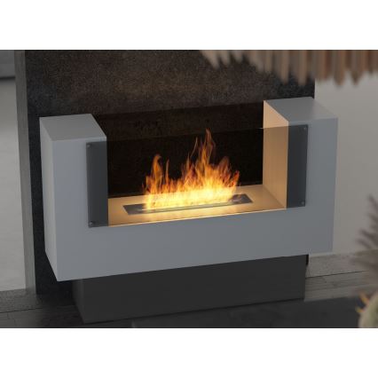 InFire - BIO fireplace 110x75 cm 3kW bifacial