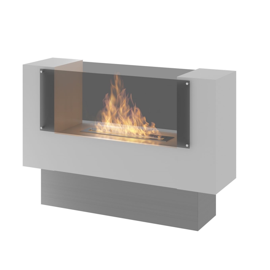 InFire - BIO fireplace 110x75 cm 3kW bifacial