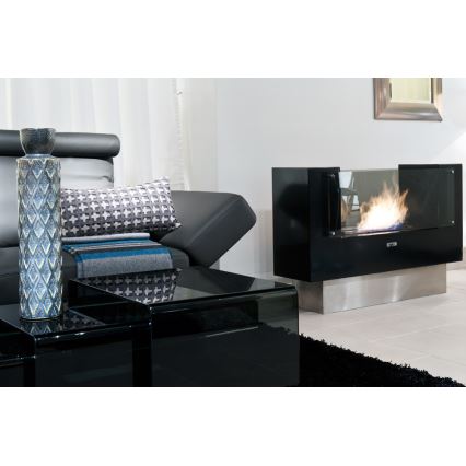 InFire - BIO fireplace 110x75 cm 3kW bifacial